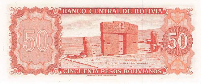 50 Pesos Bolivianos 13.7.1962